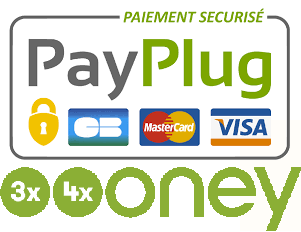 Vos paiements sont sécurisés par PayPlug & Oney. 